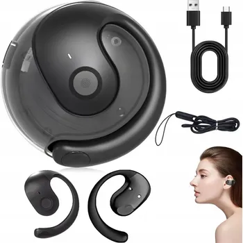 Sluchátka BLUETOOTH SLUCHÁTKA S INTELIGENTNÍM PŘEKLADAČEM, POHODLNÁ, ČERNÁ