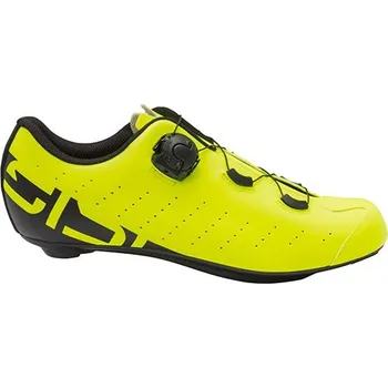 Pánské cyklistické tretry Tretry SIDI Fast 2 Yellow Fluo - 45.5 (Výkonné silniční tretry pro náročné jezdce, kteří hledají maximální přenos síly a spolehlivý záběr v každé situaci. Prémiová mikrovlákna, karbon-nylonová podrážka s tuhostí 5 a precizní upínací systém zajišťují vysok
