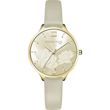 Hodinky Hodinky SUNDAY ROSE Fashion Pastel Beige SUN-F16