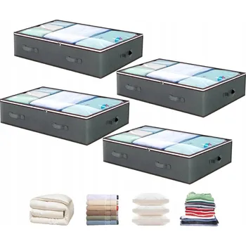 Úložný box 4X ÚLOŽNÝ BOX POD POSTEL NA OBLEČENÍ, ORGANIZÉR, KONTEJNER 90L