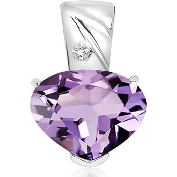 Přívěsek Dulce S Ametyst - stříbrný přívěsek s ametystem a bílým topazem