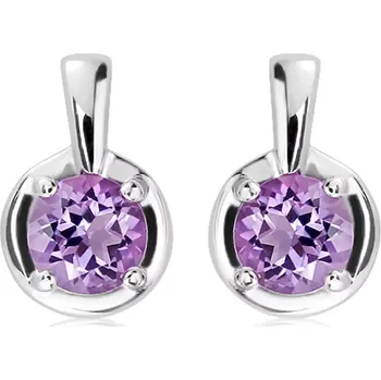 Náušnice Vistula S Ametyst - stříbrné náušnice s ametystem