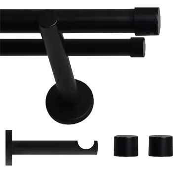 Garnýž VOPPI GARNÝŽ DVOJITÁ LOFT 19+19MM 460 CM ČERNÁ