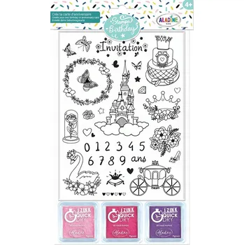 Dětské razítko Razítka Aladine Stampo Birthday Princezny, 35 ks