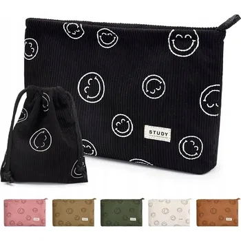 Kosmetická taška Taštička na make-up Přenosná kapsička na zip Manšestrová kosmetická taštička na make-up cestovní peněženka