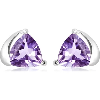 Náušnice Lovise S Ametyst - stříbrné náušnice s ametystem