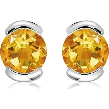 Náušnice Hela S Golden Citrine - stříbrné náušnice s citrínem