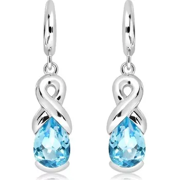 Šperk Man S Blue Topaz - stříbrné náušnice s modrým topazem