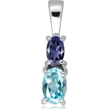 Přívěsek Grana S Blue Topaz - stříbrný přívěsek s modrým topazem a Iolitem