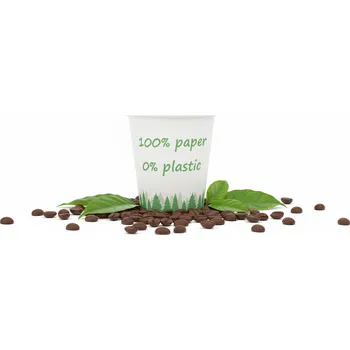 Jednorázové nádobí Papírový kelímek bez plastu 100% PAPER 100 ml ( pr. 62 mm) (50 ks)