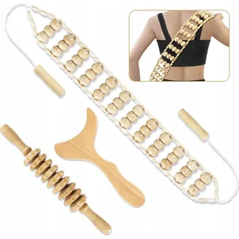 Masážní přístroj DŘEVĚNÝ MASÁŽNÍ VÁLEČEK 3V1 PRO ZLEPŠENÍ CIRKULACE KRVE