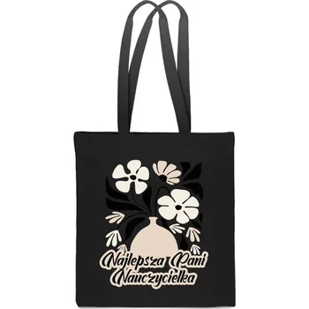 Nákupní taška EKO Bavlněná taška černá ke Dni učitelů pro nejlepší paní učitelku TT_744