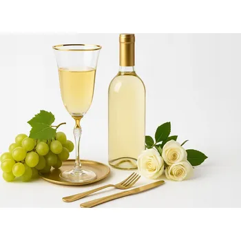 Sklenice Skleničky na bílé víno Bohemia Crystal Zoya/Parus Gold, průhledné, zlaté, 350ml, 1 ks