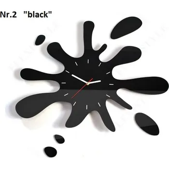 Hodiny Moderní nástěnné hodiny ve tvaru kaňky Černá