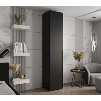 Šatní skříň Šatní skříň Abi Inova 1 Rozměry: 50 cm, Pásky / úchyty: Zlatý, Barva korpusu + barva dveří: Černá