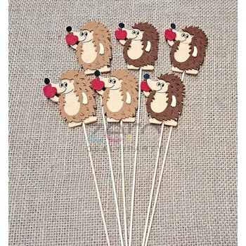 Zápich ježek filcový (6 ks) - barevná (mix)