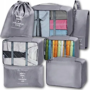 Organizér oblečení CESTOVNÍ ORGANIZÉRY DO TAŠKY SKLÁDACÍ TAŠKA NA ULOŽENÍ 9 KS ŠEDÁ