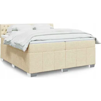 Postel Čalouněná dvoulůžková postel VidaXL 200x200, béžové odstíny