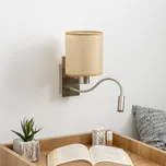 Brilagi - LED Nástěnná lampa NUBILA 1xE27/25W/230V+LED/3W chrom/světle hnědá