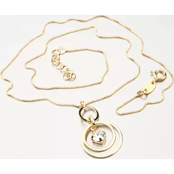 Náhrdelník Dámský náhrdelník stříbro 925 zlacený s krystalem N1802617-2120-SLX délka 45 cm