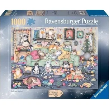 Puzzle Puzzle 1000 dílků Zlobivé kočky o Vánocích