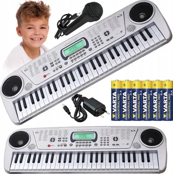Hudební nástroj pro děti Varhany Piano pro Děti + Mikrofon + 8 BATERIÍ AA