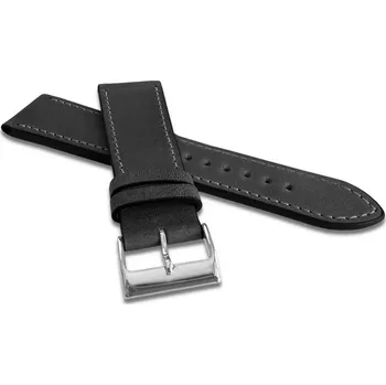 Hodinky LAVVU LSZUI24 Tmavě šedý prošitý řemínek Slim z luxusní kůže Top Grain - 24