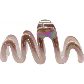 Skřipec na vlasy ve tvaru vlnky s perletí Barva: hnědá