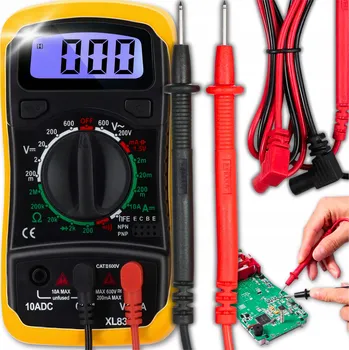 Multimetr Ruční multimetr XL830L LCD s měřením AC/DC, odporu a testem diod