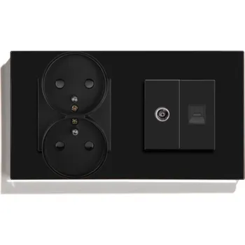 Elektrická zásuvka Anténní zásuvka, elektrická, internetová nástěnná BSEED černá