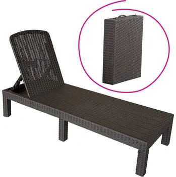 Zahradní lehátko Zahradní polohovací lehátko, hnědá, ZAMA