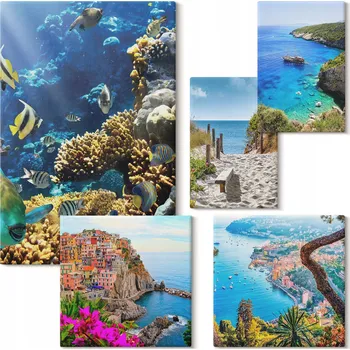 Obraz Vícedílný Obraz Na Plátně Mořská krajina ryby pláže 5 kusů