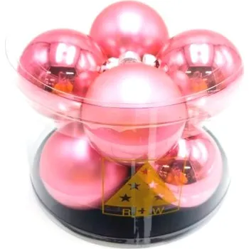 Vánoční dekorace Riffelmacher Set 8 ks vánočních skleněných ozdob - koule ø 8 cm - růžové Nové