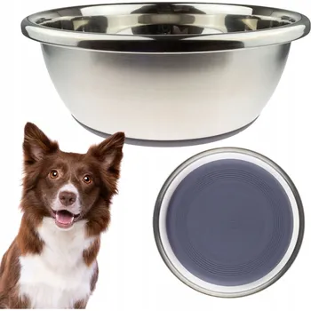 Miska pro psa Jedna kovová miska Wesoły Pupil šedá 1,5 l