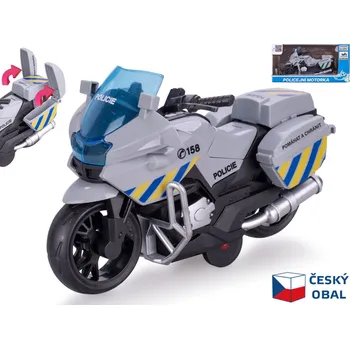 autíčko Mikro trading Motorka policejní - 16 cm - na zpětný chod - CZ