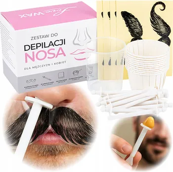 LoveWax Sada pro depilaci nosu, uší a obličeje – Aplikátor vosku, šablony