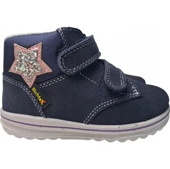 Chlapecké tenisky Dětské tenisky Richter Freestyle, voděodolné, tmavě modré, kožené, velikost 25