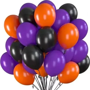 Party dekorace Sada balónků černá oranžová fialová HALLOWEEN 30 cm 20 ks