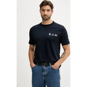 Pánské tričko Bavlněné tričko Tommy Hilfiger pánské, tmavomodrá barva, MW0MW40011 59X, vel. L