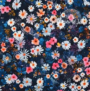 Zimní softshell Drobnokvěty mix (E) (Zimní softshell potištěný)