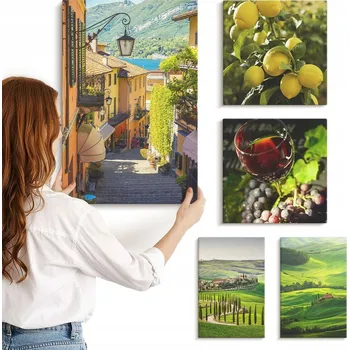 Obraz Sada obrazů na plátně: Okouzlující toskánská krajina 5 kusů