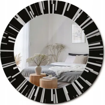 Zrcadlo Zrcadlo nástěnné s ozdobným rámem, paprskovitá kompozice, průměr 50 cm