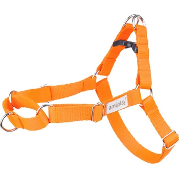 Postroj pro psa Nastavitelný výcvikový postroj pro psa – korekce tahání na vodítku RUMBA EASY GO oranžová velikost S, M, L, XL Rozměr: S - 30-40x1,5 cm
