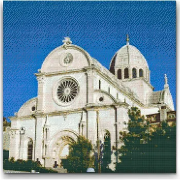 Diamantové malování Diamantové malování - Katedrála svatého Jakuba, Šibenik - Chorvatsko Velikost: 50x50cm, Rámování: Pouze srolované plátno, Diamanty: Čtvercové