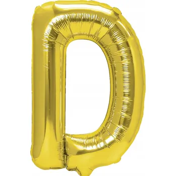 Balónek Fóliový balónek ve ve tvaru písmene D, zlatý, 40 cm