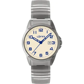 Hodinky Pánské pružné hodinky LAVVU LWM0024 STOCKHOLM Big Beige