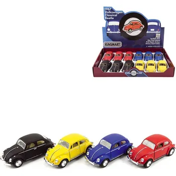 autíčko KINSMART Auto hippies model VW Classical Beetle kov 13cm zpětný nátah 4 barvy