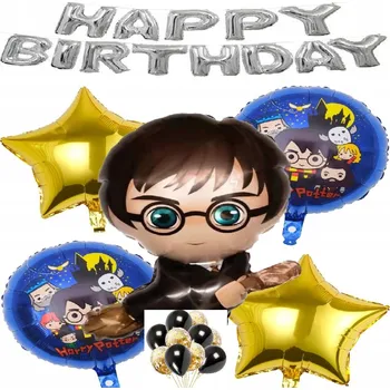 Balónek Sada balónků HARRY POTTER Bradavice narozeniny mix 15 ks + Happy Birthday