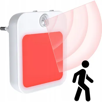 Noční světlo SVĚTLO DO ZÁSUVKY SE SENZOREM POHYBU ČERVENÉ SVĚTLO NOČNÍ SVĚTLO DO ZÁSUVKY