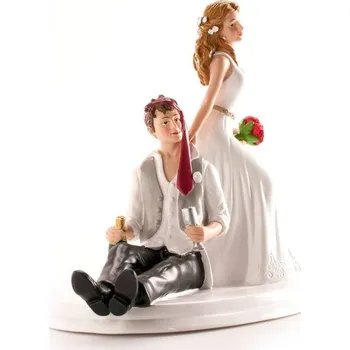 Party dekorace Svatební figurka na dort 14cm opilý ženich - Dekora